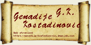 Genadije Kostadinović vizit kartica